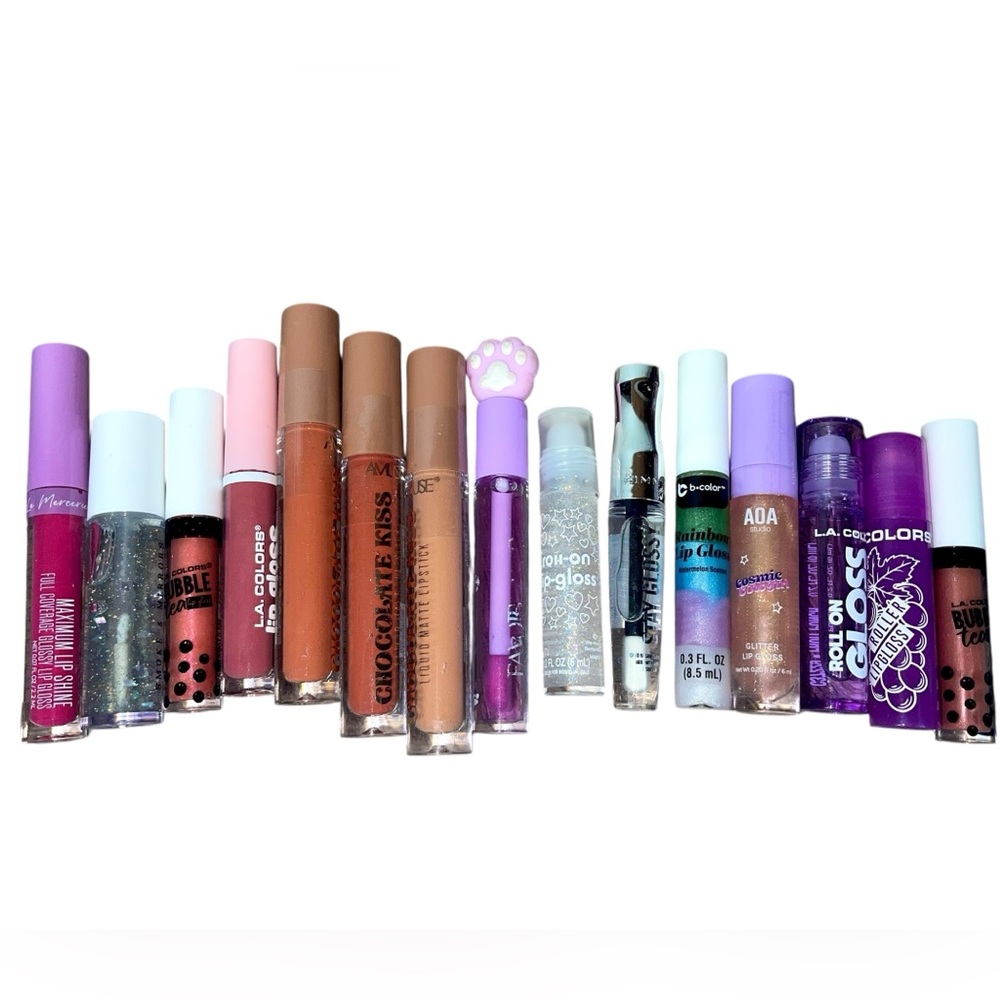 Clear Makeup Bag with Assorted Lip Glosses - Picture 3 of 3